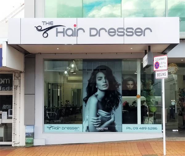 front of shop signage