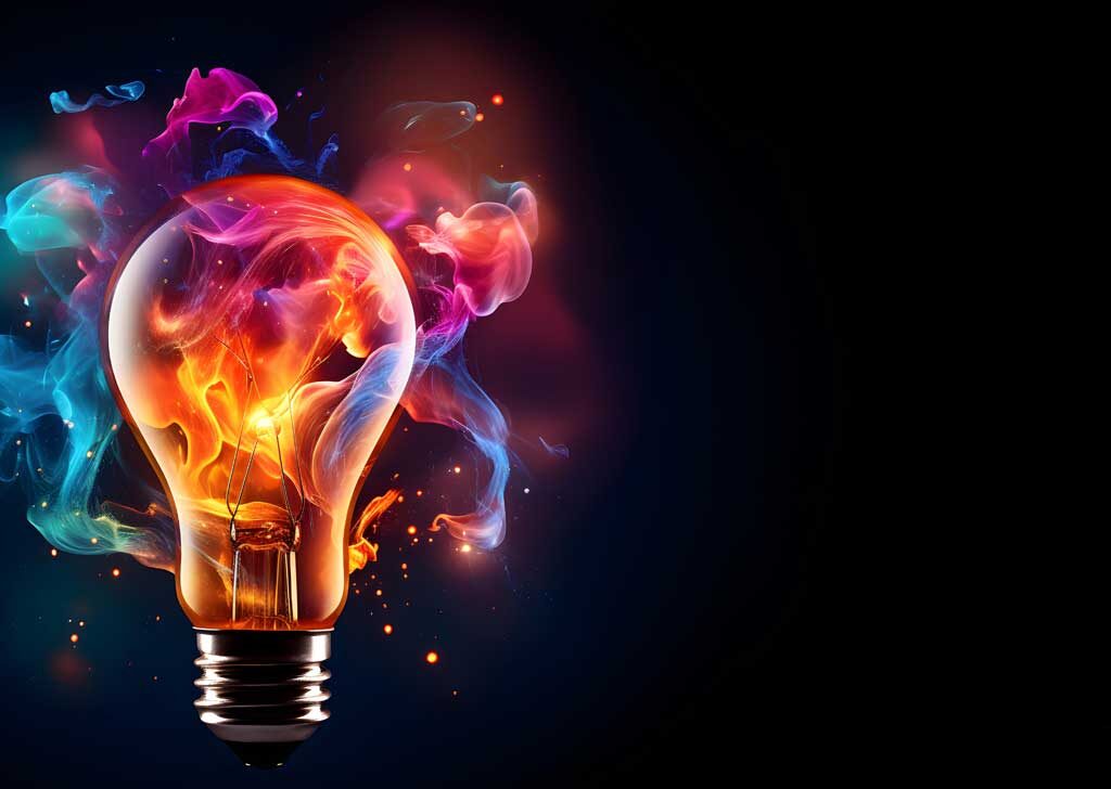 lightbulb colourful creative