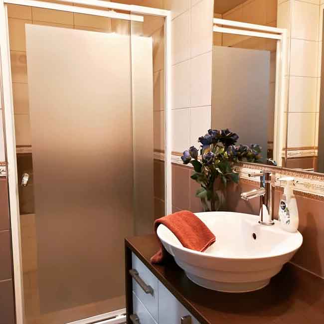 window frosting bathroom shower