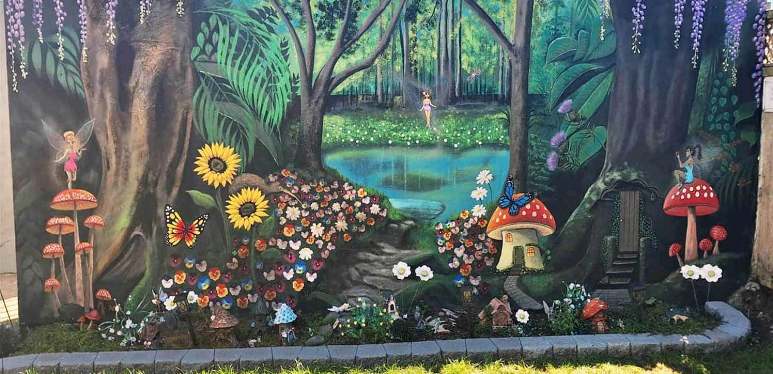 garden fairy mural